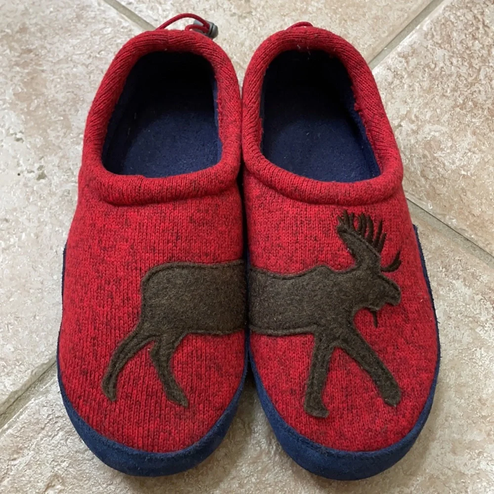 L.L. Bean Moose Sweater Fleece Slippers